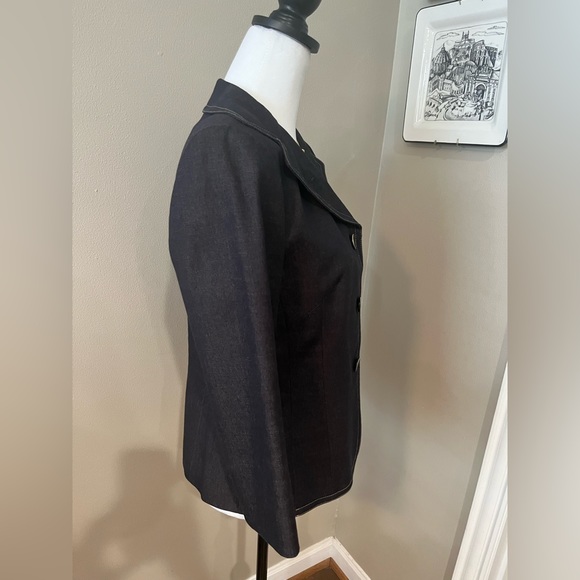 LE SUIT Three-quarter Sleeve Hourglass Blazer in Charcoal Grey, size 6 - Picture 3 of 13